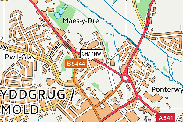 CH7 1NW map - OS VectorMap District (Ordnance Survey)