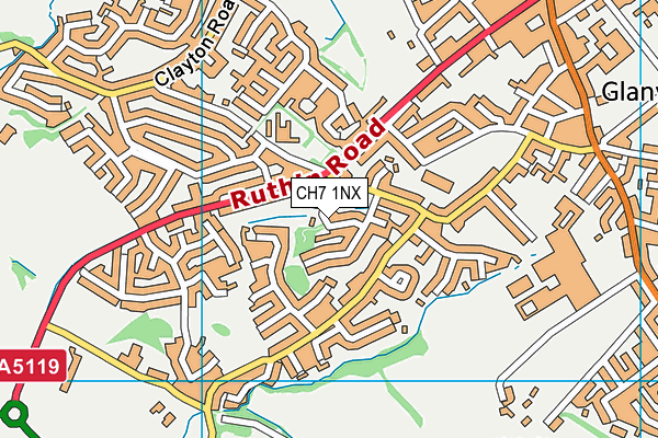 CH7 1NX map - OS VectorMap District (Ordnance Survey)