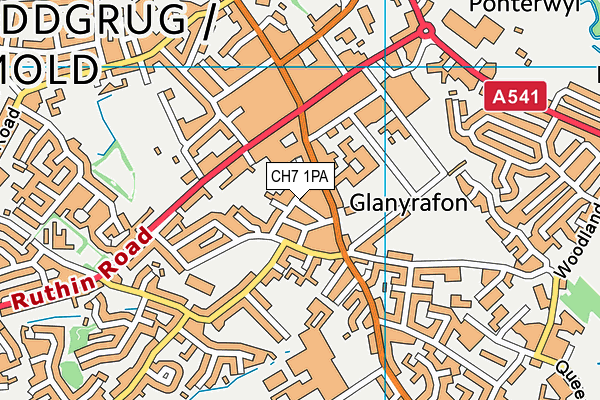 CH7 1PA map - OS VectorMap District (Ordnance Survey)