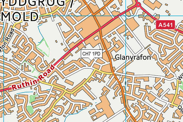 CH7 1PD map - OS VectorMap District (Ordnance Survey)