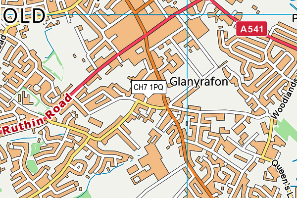 CH7 1PQ map - OS VectorMap District (Ordnance Survey)