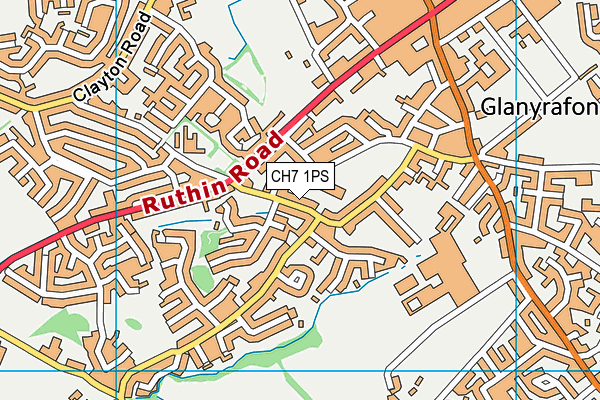 Ysgol Glanrafon map (CH7 1PS) - OS VectorMap District (Ordnance Survey)