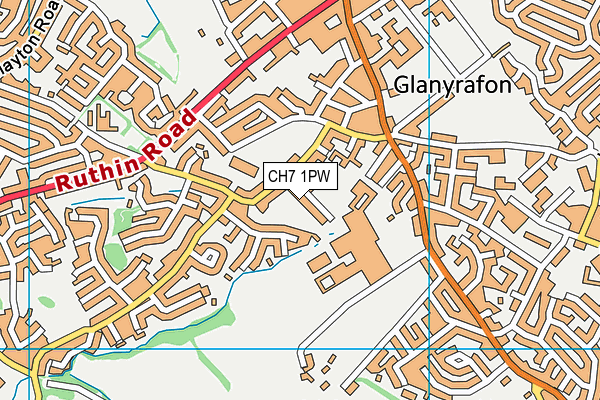 CH7 1PW map - OS VectorMap District (Ordnance Survey)