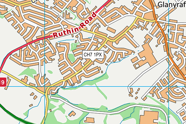 CH7 1PX map - OS VectorMap District (Ordnance Survey)