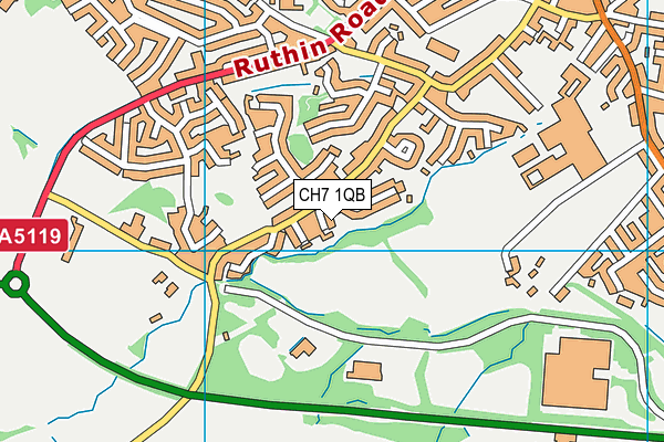 CH7 1QB map - OS VectorMap District (Ordnance Survey)