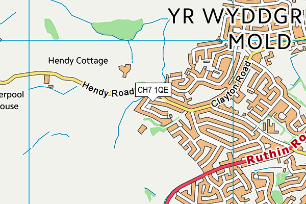 CH7 1QE map - OS VectorMap District (Ordnance Survey)