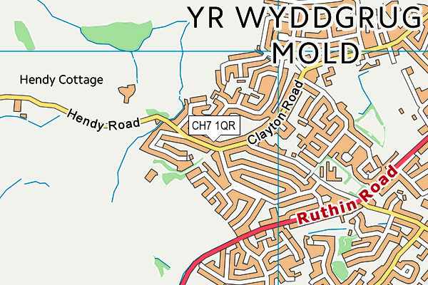 CH7 1QR map - OS VectorMap District (Ordnance Survey)