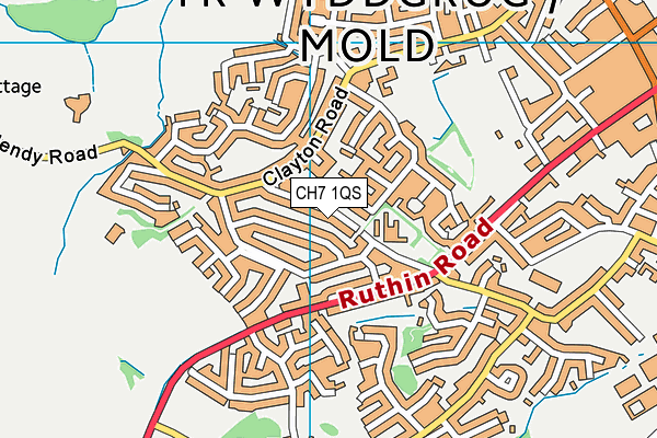 CH7 1QS map - OS VectorMap District (Ordnance Survey)