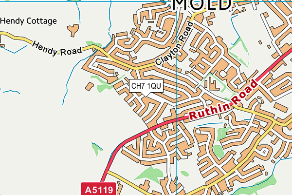 CH7 1QU map - OS VectorMap District (Ordnance Survey)