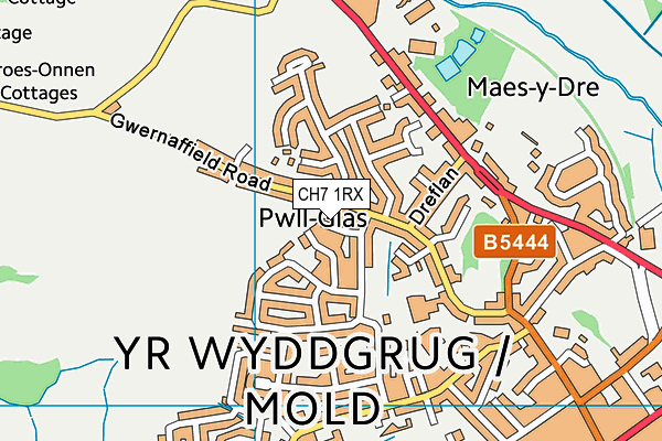 CH7 1RX map - OS VectorMap District (Ordnance Survey)