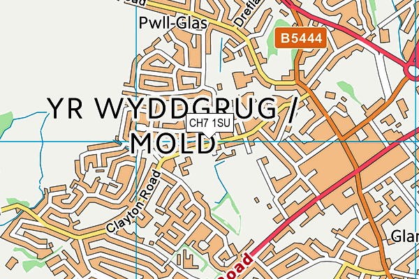 Ysgol Bryn Gwalia C.P. map (CH7 1SU) - OS VectorMap District (Ordnance Survey)