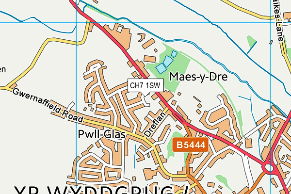 CH7 1SW map - OS VectorMap District (Ordnance Survey)