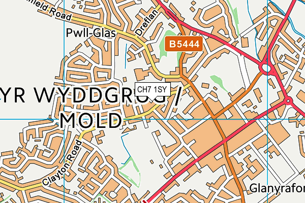 CH7 1SY map - OS VectorMap District (Ordnance Survey)