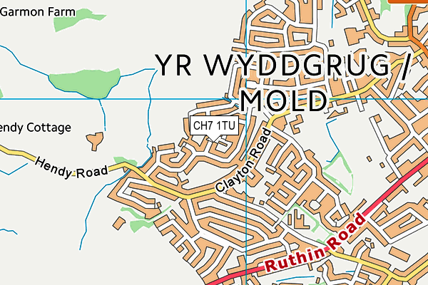 CH7 1TU map - OS VectorMap District (Ordnance Survey)