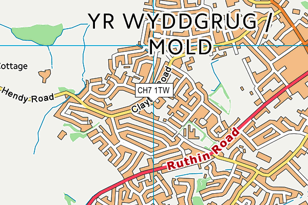 CH7 1TW map - OS VectorMap District (Ordnance Survey)