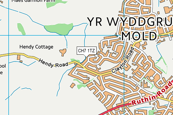 CH7 1TZ map - OS VectorMap District (Ordnance Survey)