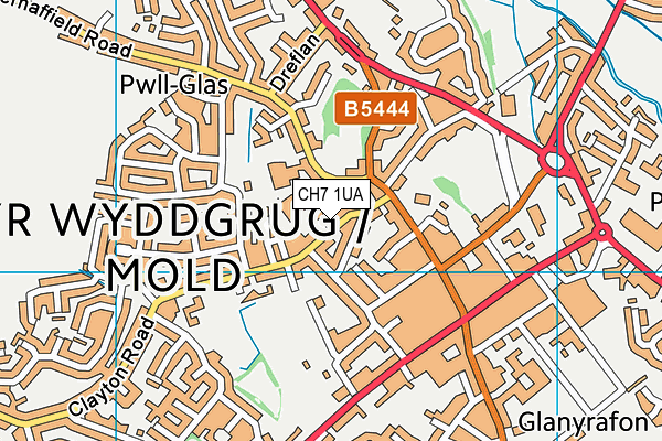 CH7 1UA map - OS VectorMap District (Ordnance Survey)