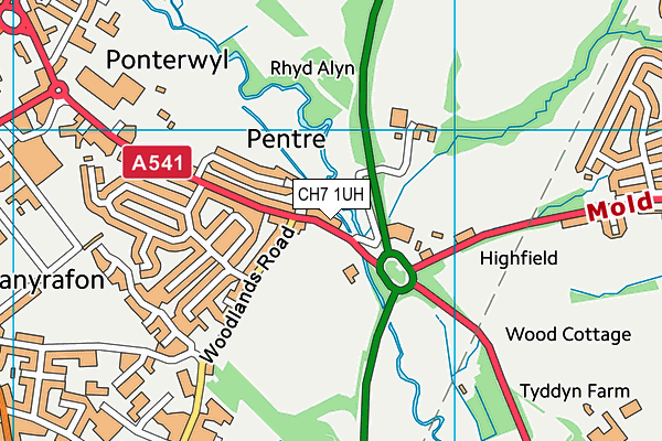 CH7 1UH map - OS VectorMap District (Ordnance Survey)