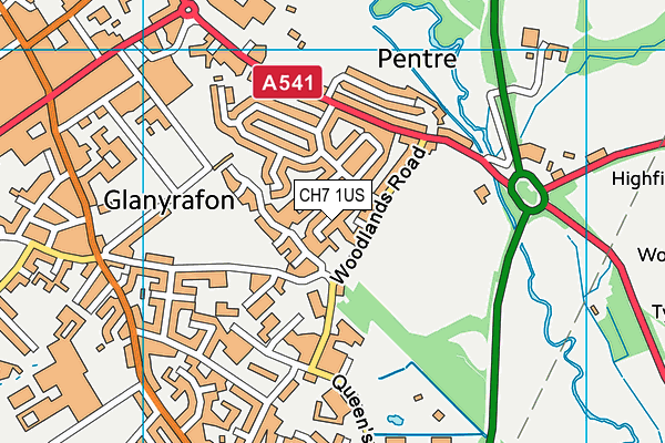 CH7 1US map - OS VectorMap District (Ordnance Survey)