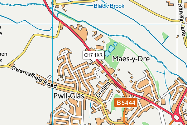 CH7 1XR map - OS VectorMap District (Ordnance Survey)