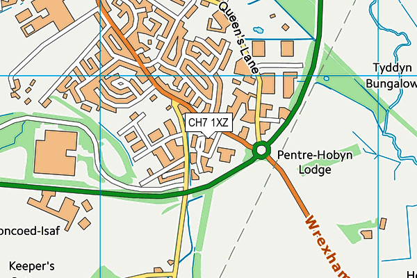 CH7 1XZ map - OS VectorMap District (Ordnance Survey)