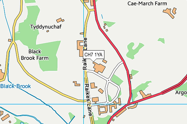 CH7 1YA map - OS VectorMap District (Ordnance Survey)