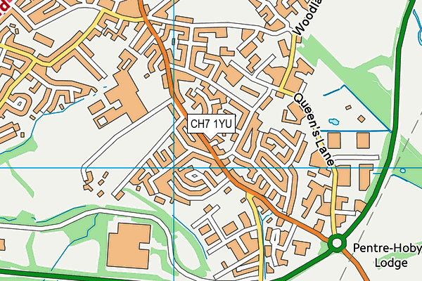 CH7 1YU map - OS VectorMap District (Ordnance Survey)