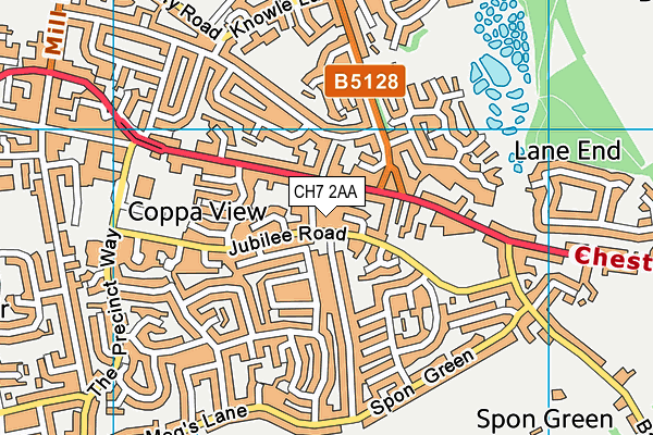 CH7 2AA map - OS VectorMap District (Ordnance Survey)