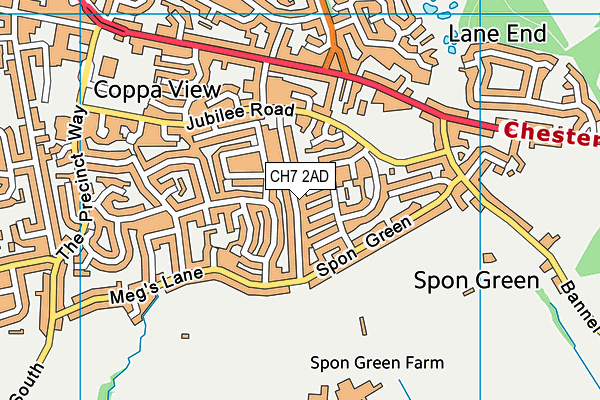 CH7 2AD map - OS VectorMap District (Ordnance Survey)