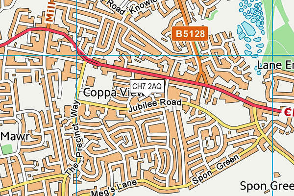 CH7 2AQ map - OS VectorMap District (Ordnance Survey)