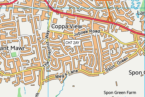 CH7 2AY map - OS VectorMap District (Ordnance Survey)