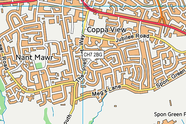 CH7 2BG map - OS VectorMap District (Ordnance Survey)