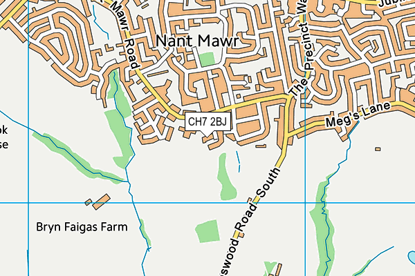 CH7 2BJ map - OS VectorMap District (Ordnance Survey)