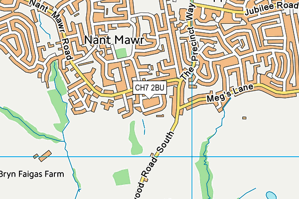 CH7 2BU map - OS VectorMap District (Ordnance Survey)