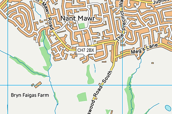 CH7 2BX map - OS VectorMap District (Ordnance Survey)