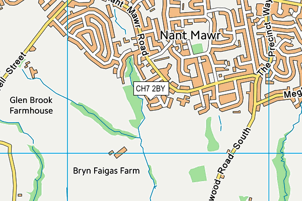 CH7 2BY map - OS VectorMap District (Ordnance Survey)