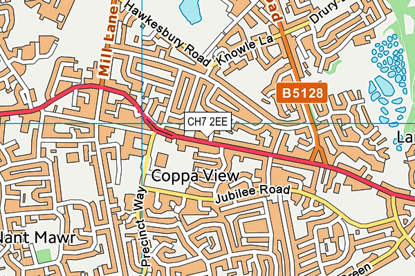 CH7 2EE map - OS VectorMap District (Ordnance Survey)