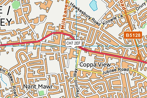 CH7 2EF map - OS VectorMap District (Ordnance Survey)