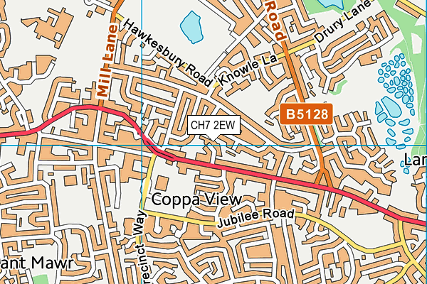 CH7 2EW map - OS VectorMap District (Ordnance Survey)