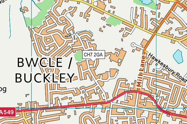 CH7 2GA map - OS VectorMap District (Ordnance Survey)