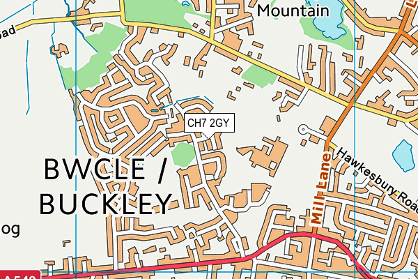 CH7 2GY map - OS VectorMap District (Ordnance Survey)