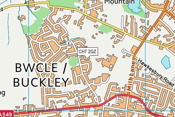 CH7 2GZ map - OS VectorMap District (Ordnance Survey)