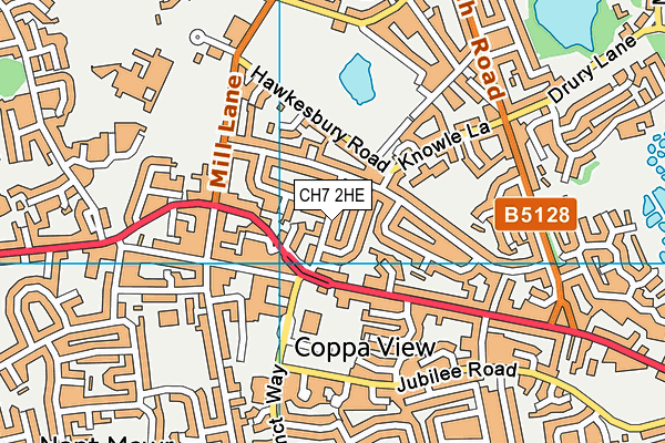 CH7 2HE map - OS VectorMap District (Ordnance Survey)