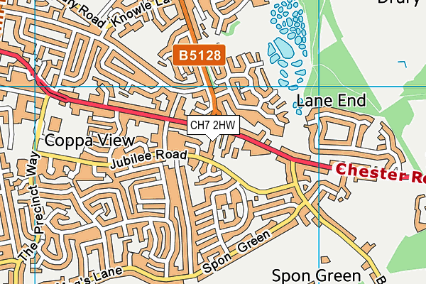 CH7 2HW map - OS VectorMap District (Ordnance Survey)