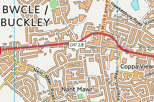 CH7 2JE map - OS VectorMap District (Ordnance Survey)