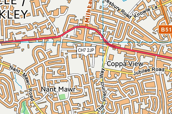 CH7 2JP map - OS VectorMap District (Ordnance Survey)