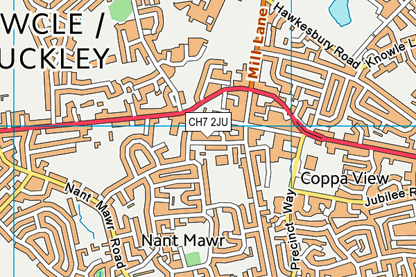 CH7 2JU map - OS VectorMap District (Ordnance Survey)