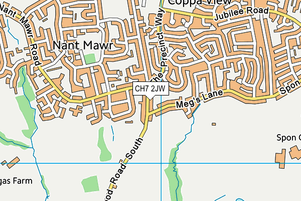 CH7 2JW map - OS VectorMap District (Ordnance Survey)