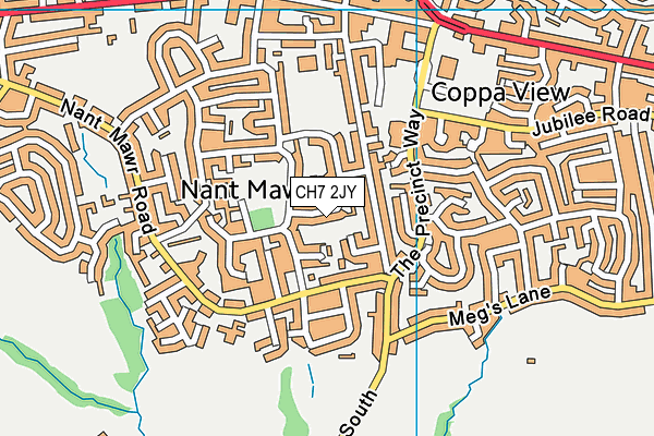CH7 2JY map - OS VectorMap District (Ordnance Survey)