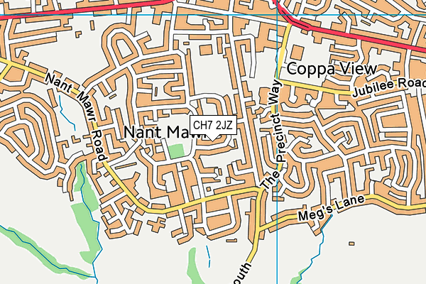 CH7 2JZ map - OS VectorMap District (Ordnance Survey)